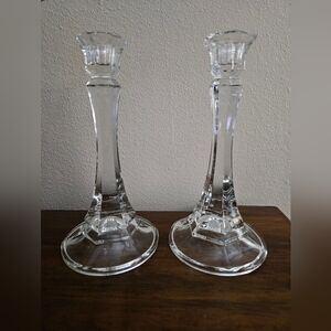 Elegant Clear Glass Candle Holders